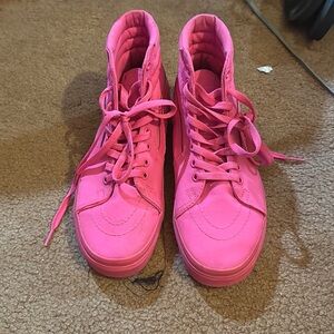 HOT PINK PINK HI-TOP VANS